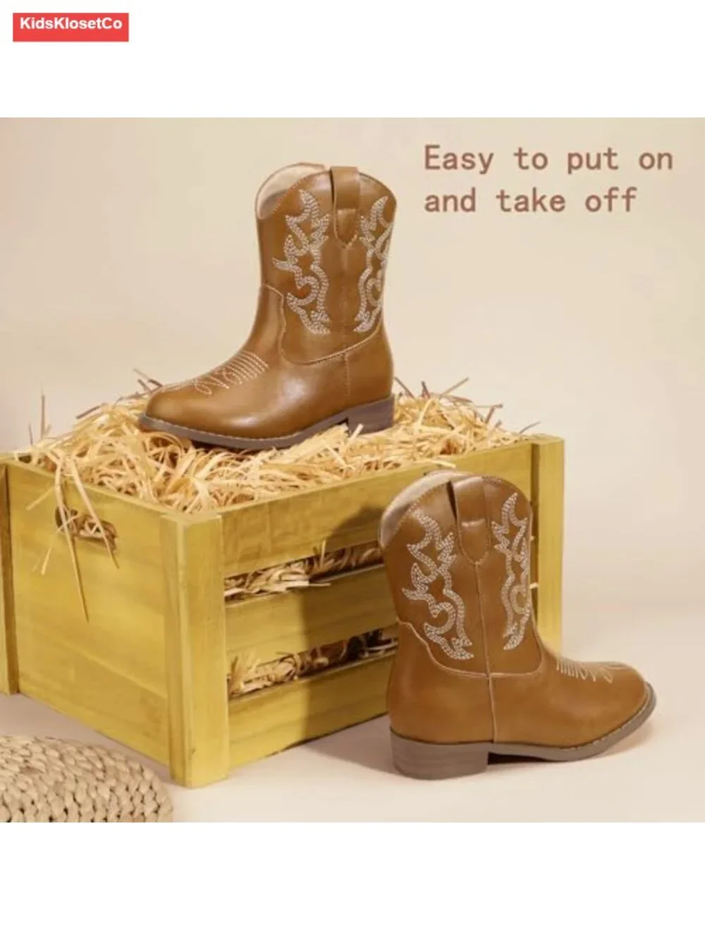Girls Toddler Cowgirl Boots Round Toe Kids Cowboy Boots Western Booties